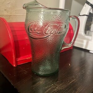 Coca Cola Textured Green Glass Jug